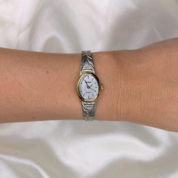 Vintage Cardinal Two Tone Silver Gold Bracelet Watch Quartz Dainty Classic 90s - Picture 1 of 5